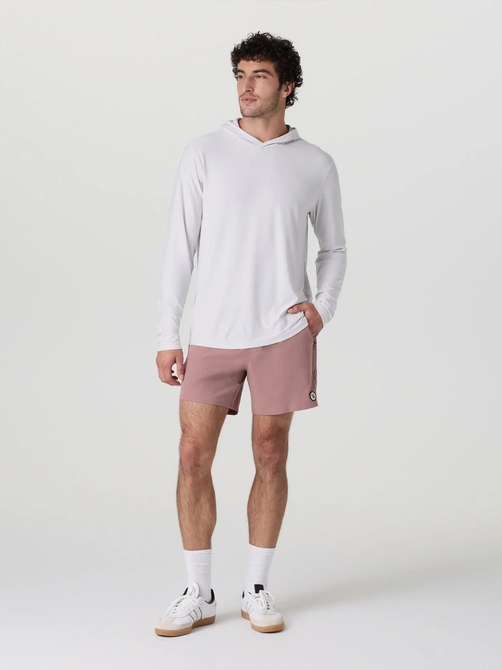 Vuori Men’s Unlined Maverick Volley Shorts in Zion Rose, Size Medium